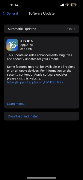 iOS 16.5 update