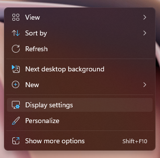 right click on desktop and open display settings