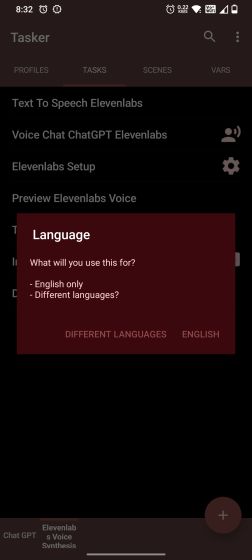 Import the ElevenLabs Project to Tasker