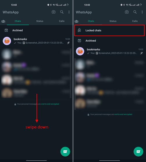 locked chats option in whatsapp
