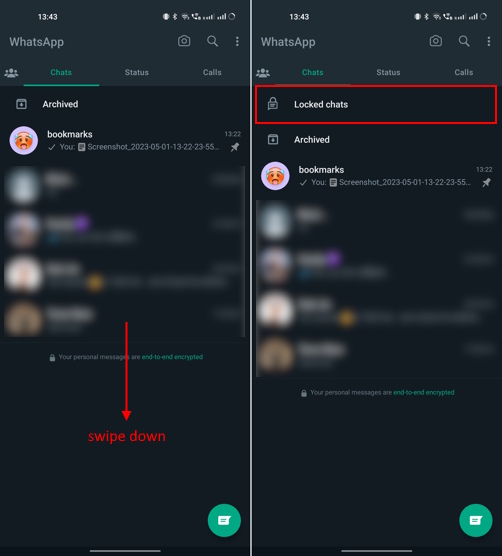 opción de chat bloqueada en whatsapp