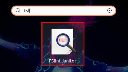 opening fslint from the applications menu