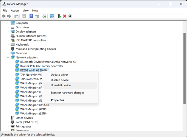 reinstall Wi-Fi Drivers