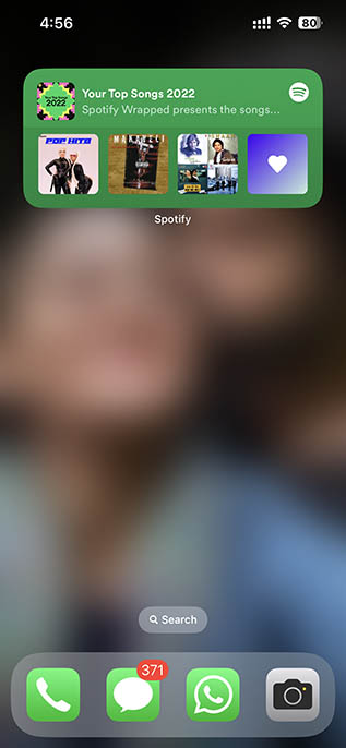 spotify widget on iPhone