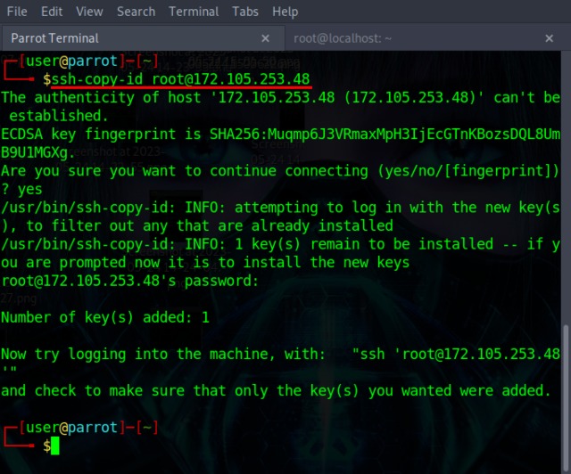 transferring generated ssh keys to the remote Linux server