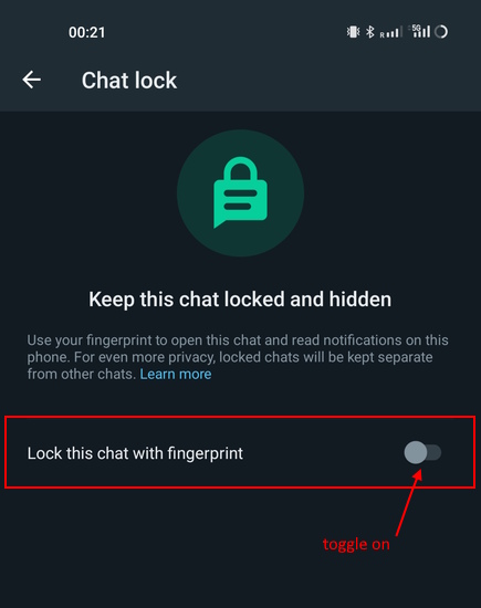 habilitar el bloqueo de chat de whatsapp newjpg