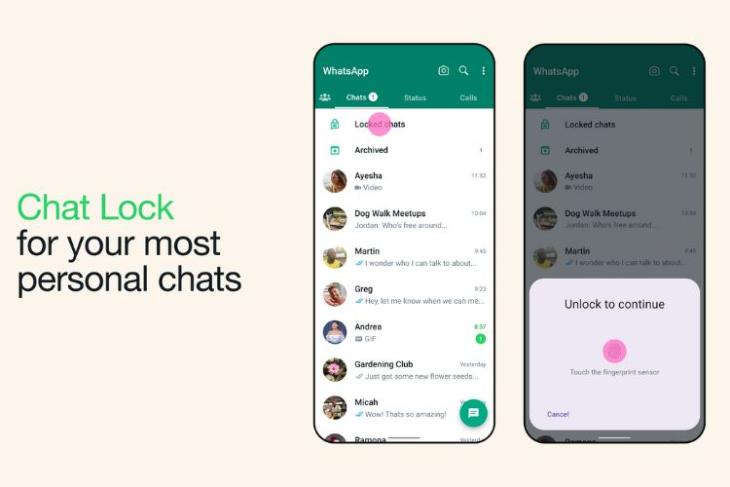 whatsapp chat lock introduced