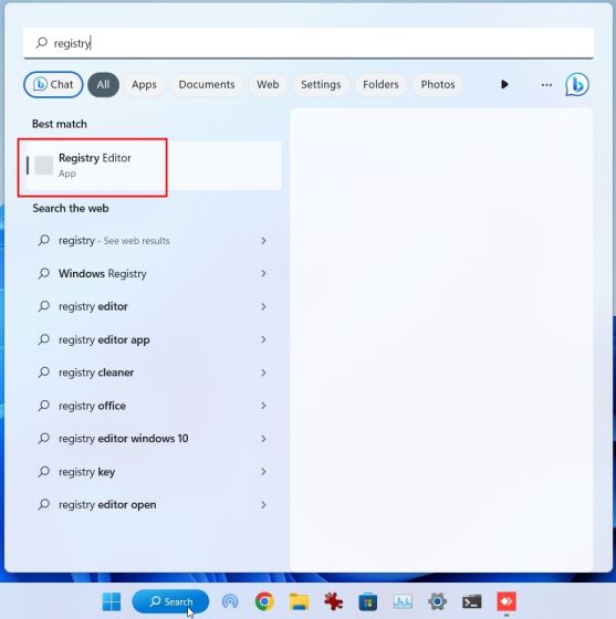 Como remover a pesquisa do Bing do Windows 11 e 10 3 editor de registro na pesquisa do windows