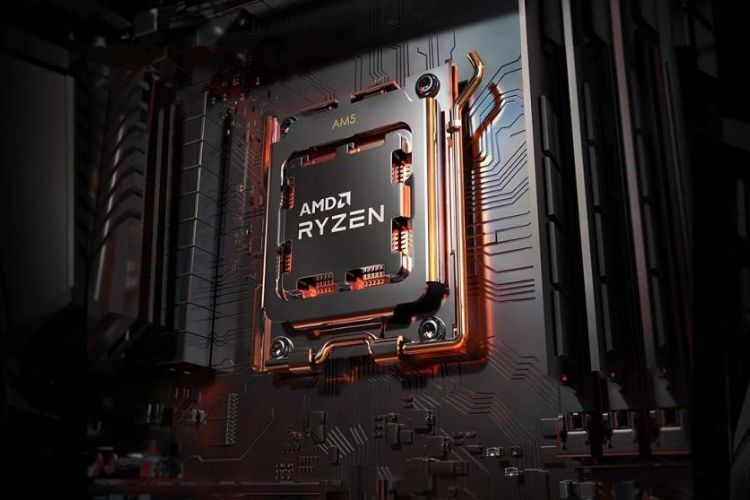 Processeur AMD Ryzen présenté sur fond noir