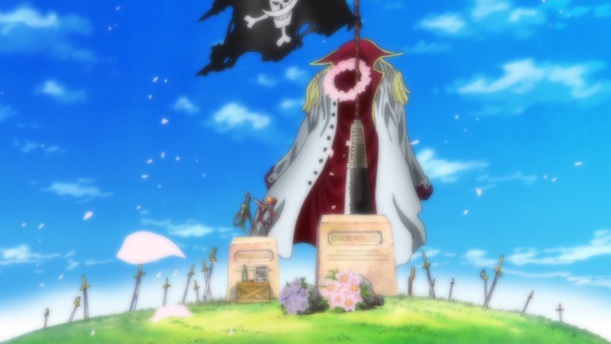 Ace and Whitebeard's grave in One Piece anime