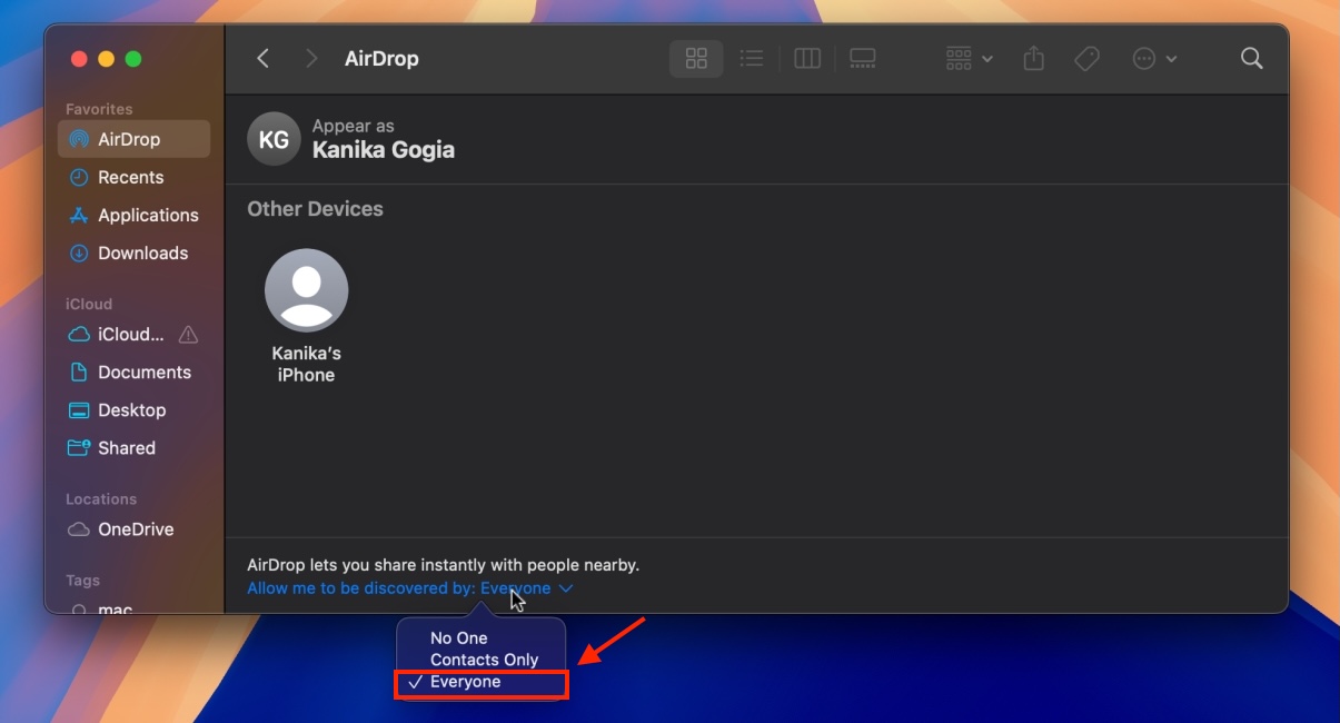 Adjust AirDrop Settings on Mac