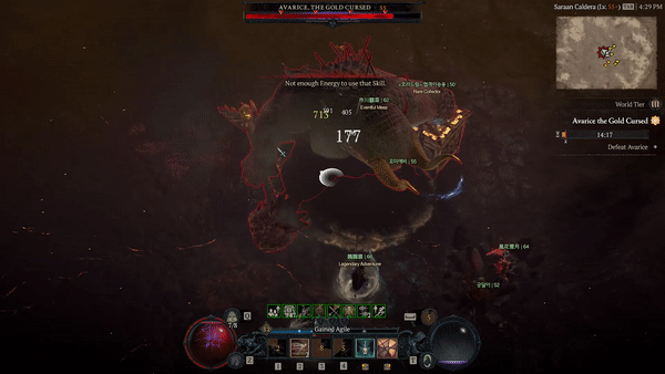 Avarice in Diablo 4 slamming the ground to summon gold stones