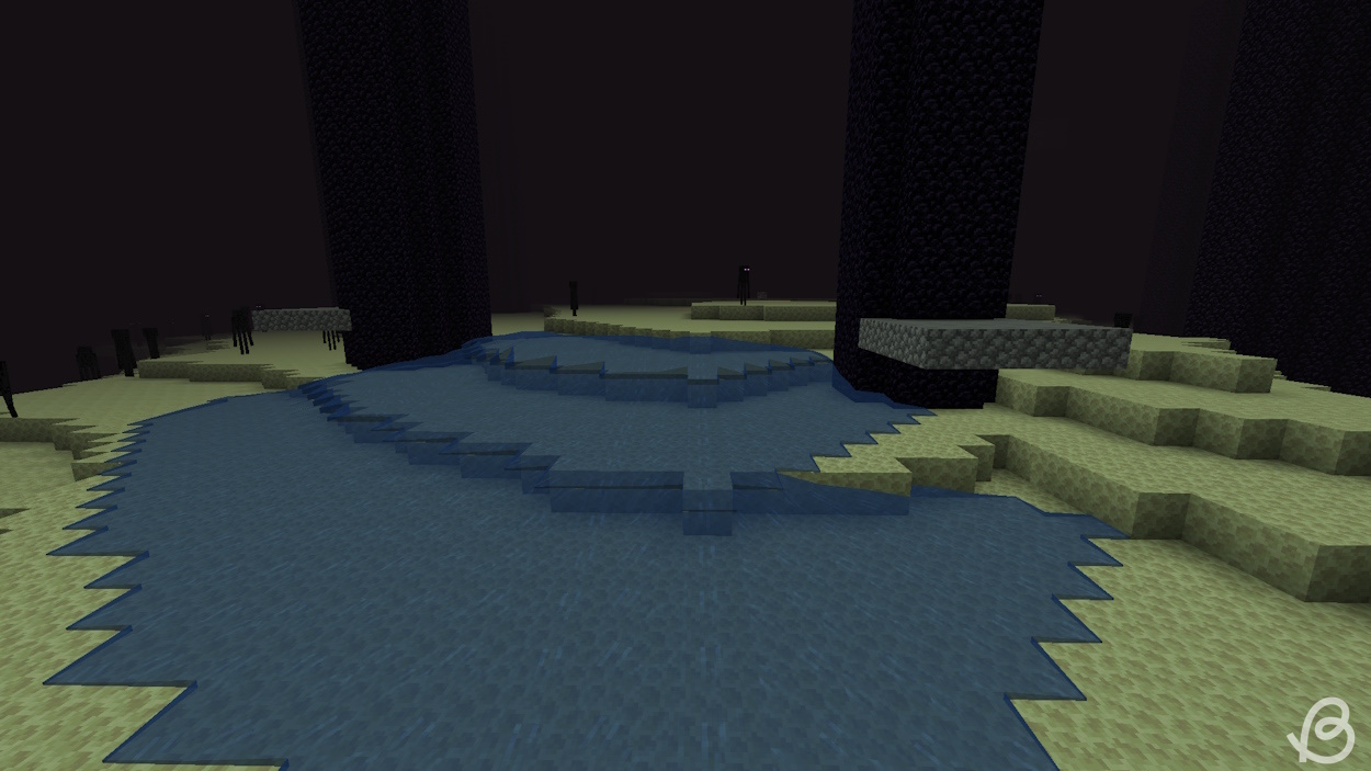Enderman safety measures including platforms and flowing water