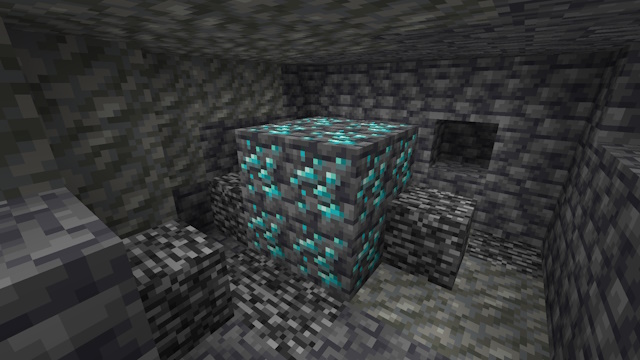 Minecraft 1.20の深層レベルでのダイヤモンド鉱石の静脈を深く測定する