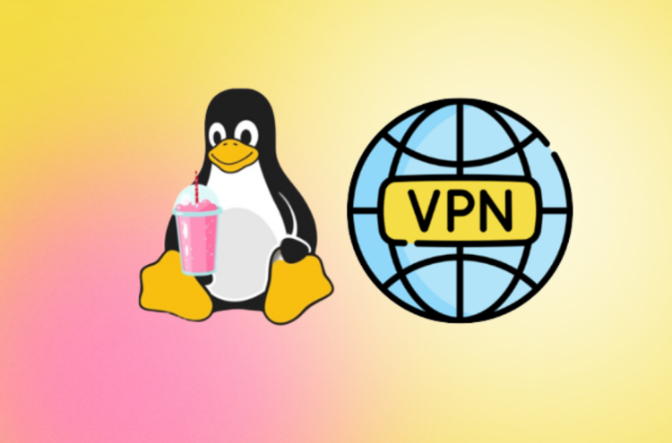 Tux Linux with VPN icon