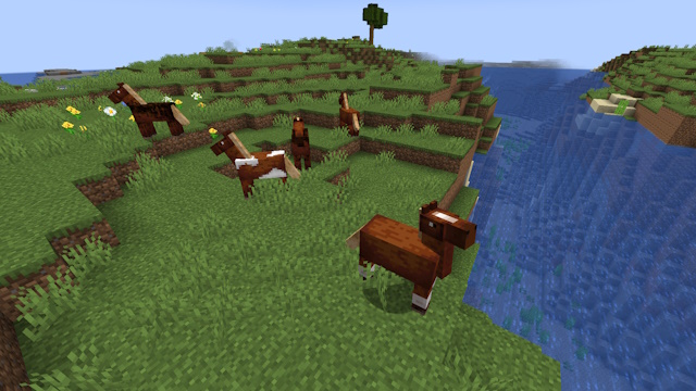 Naturally generated horses in plains biome