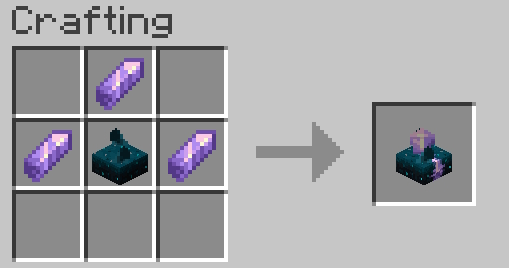 Crafting recipe of a calibrated sculk sensor in Minecraft