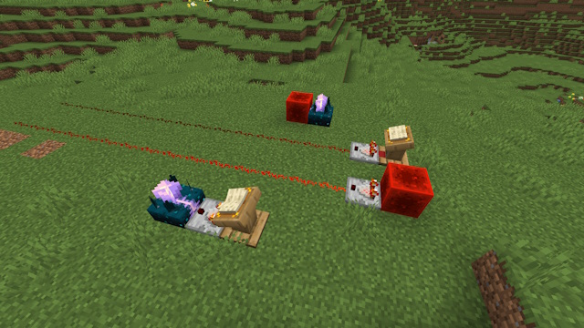 Redstone component attached to the calibrated sculk sensor in Minecraft
