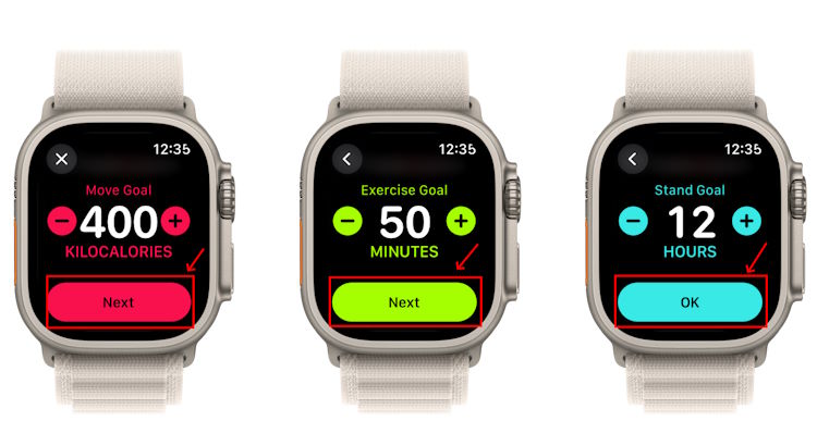 Change move, exercise and stand goals on Apple Watch