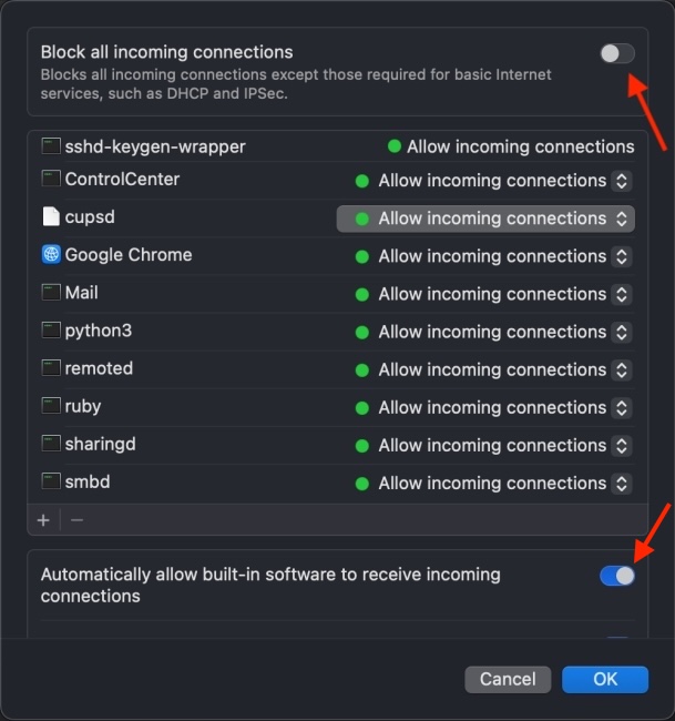 Check Firewall Settings on Mac