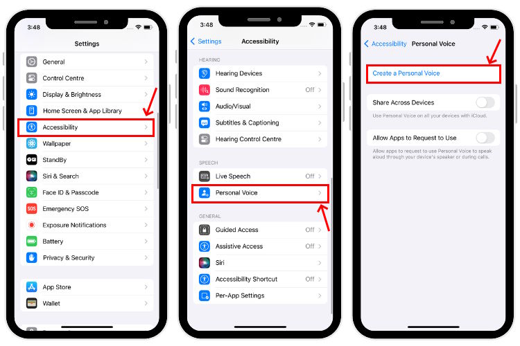 Create Personal Voice Accessibility feature in iPhone Settings