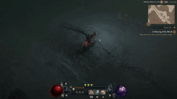 An example of Mount attack in Diablo 4 by Rogue