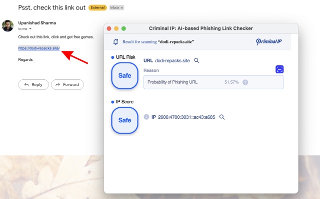 An image displaying Criminal IP pre-scanning