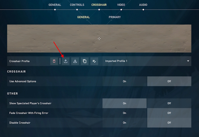 Export Crosshair Profile in Valorant