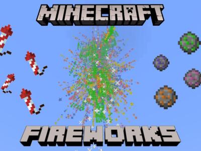 Firework show in Minecraft