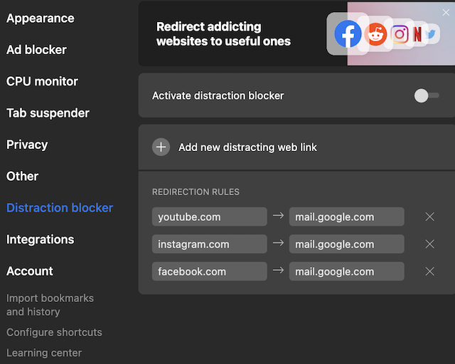 Mode Fokus di Browser Sidekick