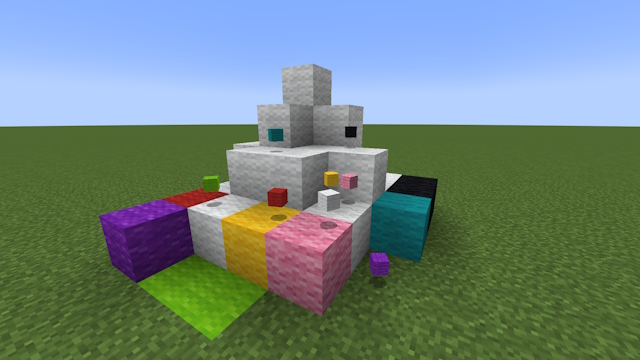 Pile of wool and wool items in Minecraft