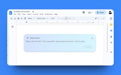 Google Docs help me Write AI feature