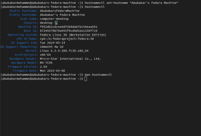 Hostnamectl command to change the hostname