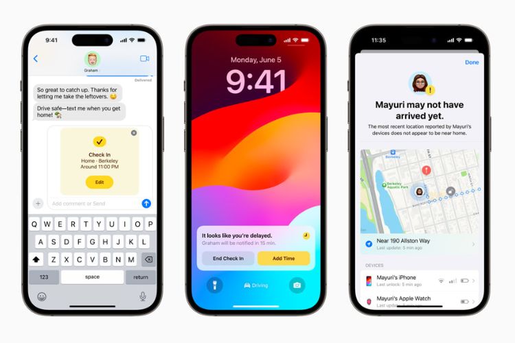 iMessage Check-in iOS 17 feature