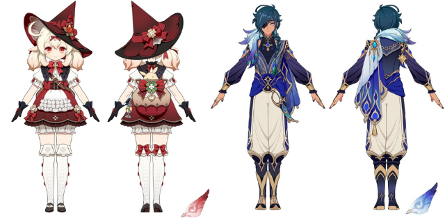 Klee and Kaeya outfits Version 3.8
