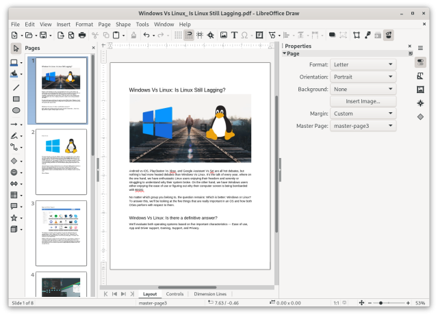 LibreOffice Draw PDF Editor for Linux