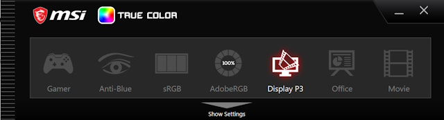 MSI True Color Display Modes