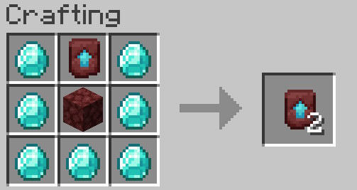 Crafting recipe for duplicating the netherite upgrade in Minecraft