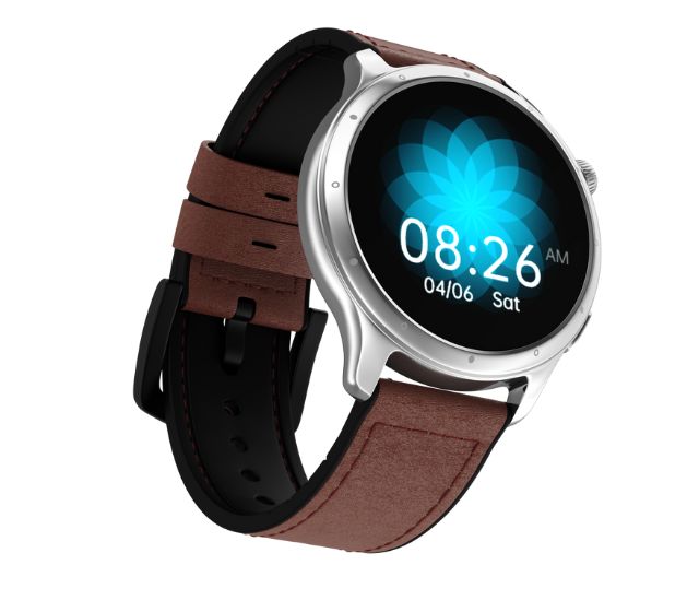NoiseFit Crew Pro smartwatch in brown leather strap option