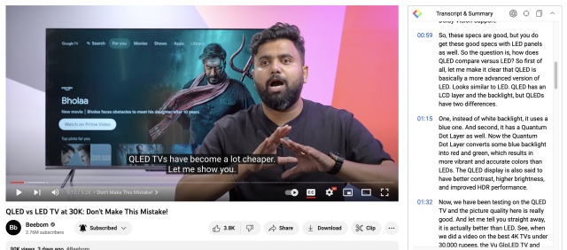 youtube summary free ai tools