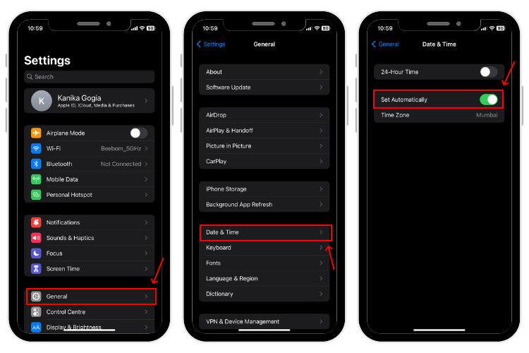 Open Settings and Set the date & time to adjust automatically on your iPhone