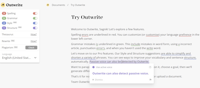 Outwrite — Grammar checker & rewrite tool