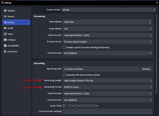 OBS Recording Quality and Format Selection