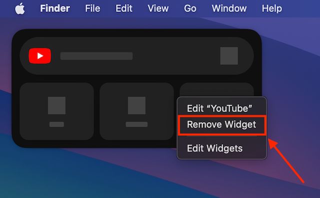 Remove desktop widget on Mac