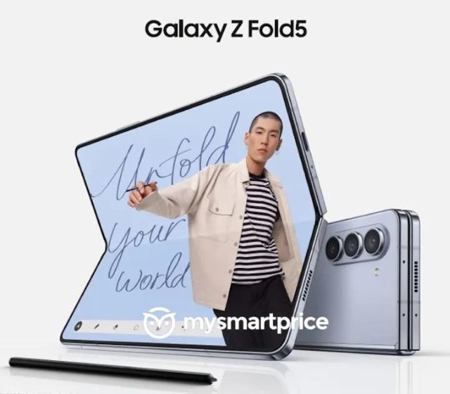 Samsung Galaxy Z Fold 5 press render that has leaked online