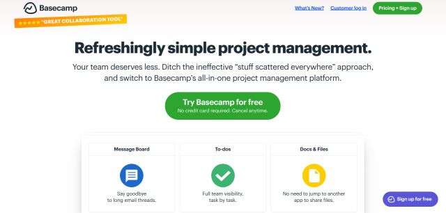 basecamp Best Project Management Software