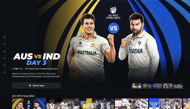 Disney+ Hotstar sports section layout