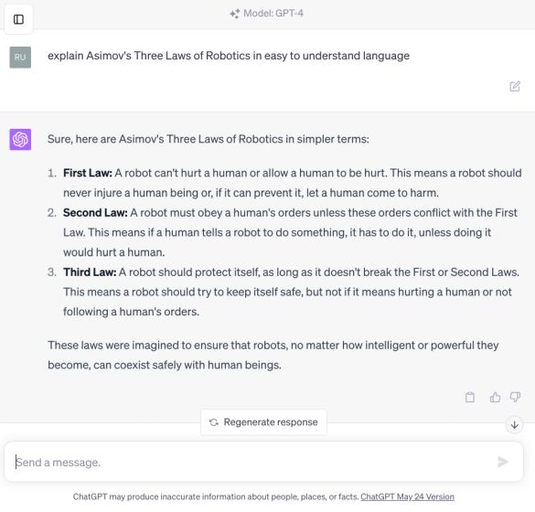 screenshot of chatgpt