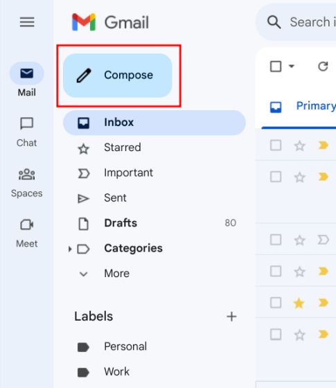 compose in gmail