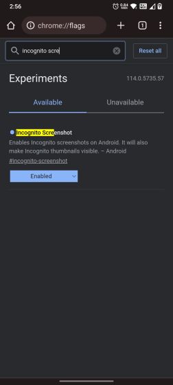 Incognito Screenshot Chrome Flag
